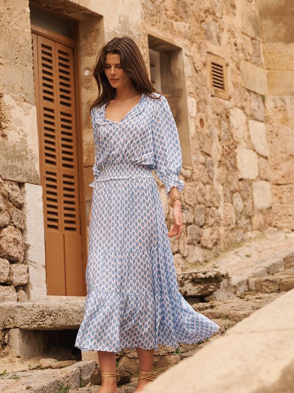 Heidi Klein La Croisette Smocked Waist Maxi Dress