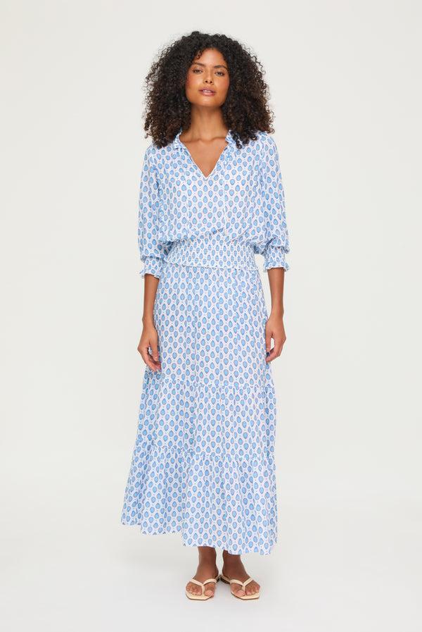 heidi klein La Croisette Smocked Waist Maxi Dress