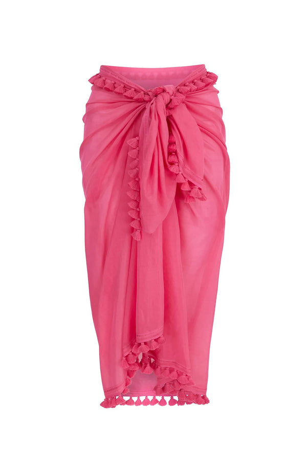 Heidi Klein Magenta Tassel Trim Sarong