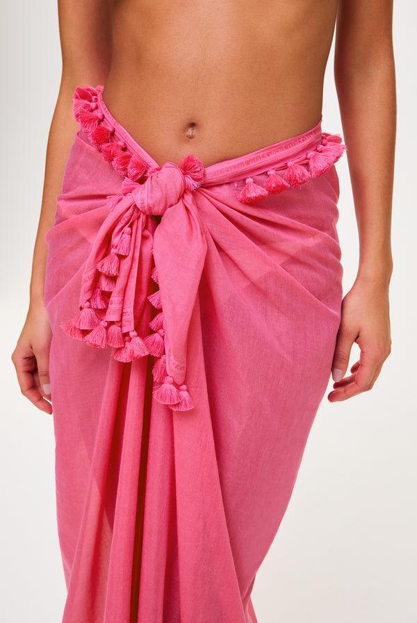 Heidi Klein Magenta Tassel Trim Sarong