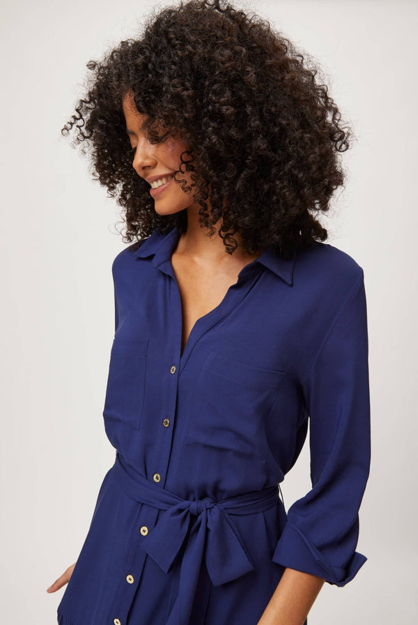 Heidi Klein Navy Maxi Shirt Dress Dresses