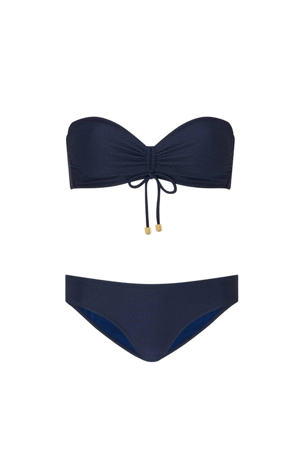 Heidi Klein Navy Ruched Bandeau Bikini BIKINI