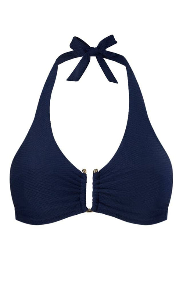 Heidi Klein Navy U-Bar Halterneck Top BIKINI TOP