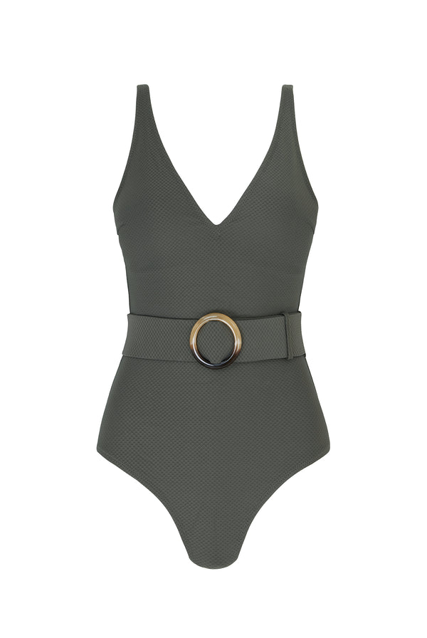 Heidi Klein Olive Belted Swimsuit Swimsuit