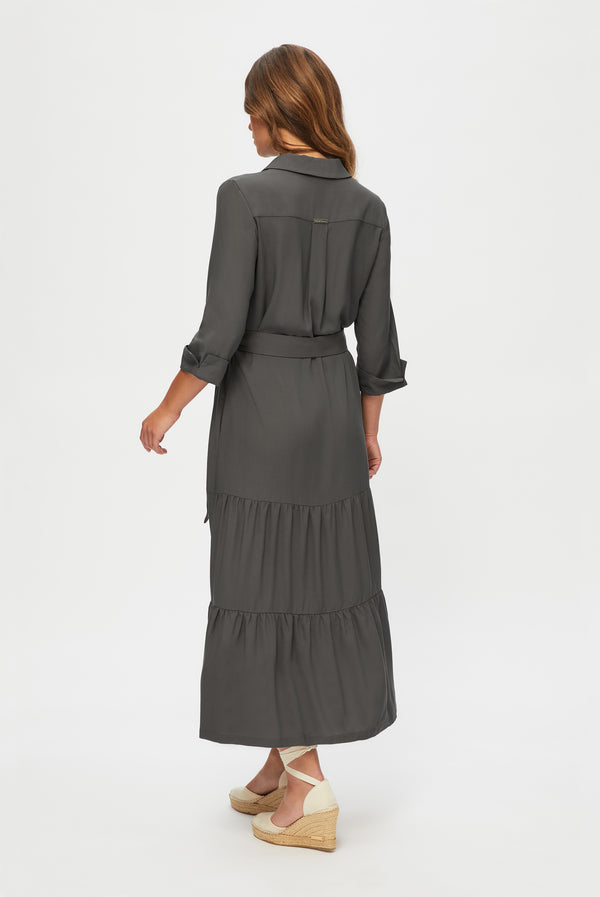 Heidi Klein Olive Maxi Shirt Dress