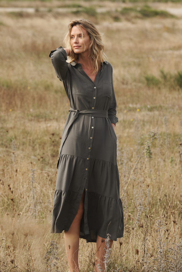 heidi klein Olive Maxi Shirt Dress