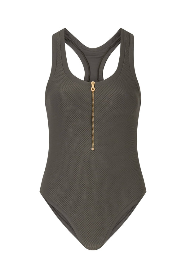 Heidi Klein Olive Racerback Swimsuit Swimsuit