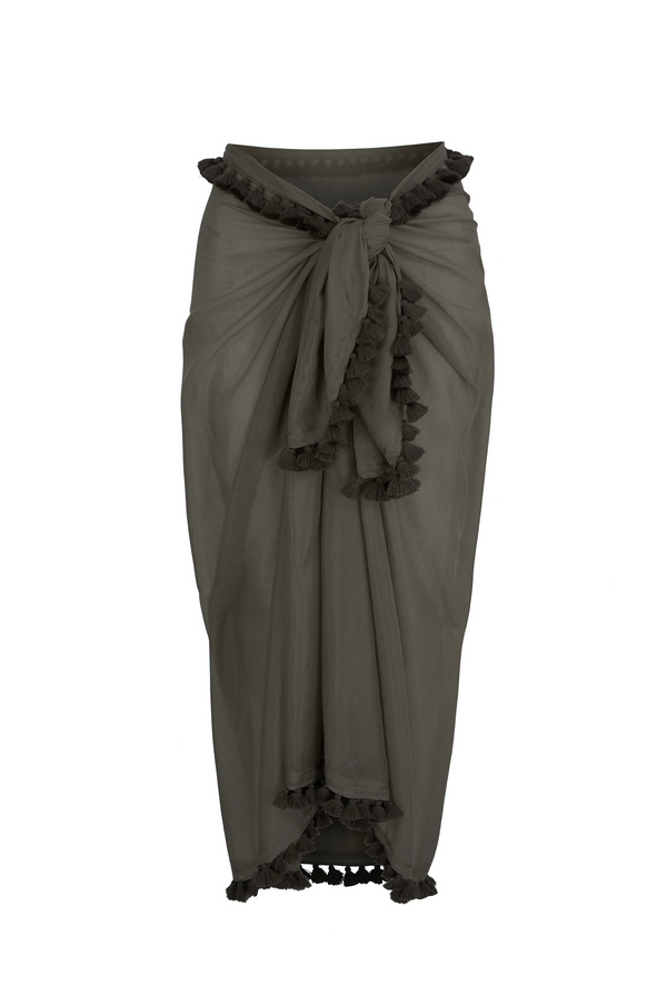 Heidi Klein Olive Tassel Trim Sarong