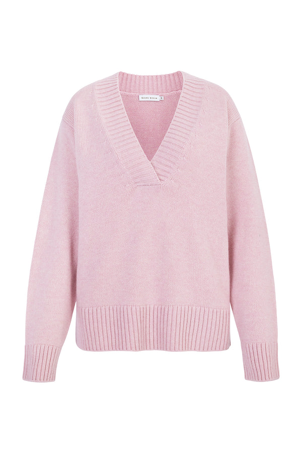 Heidi Klein Pink Cortina V Neck Jumper