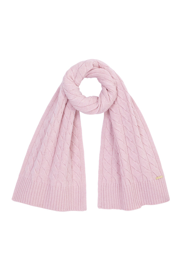 Heidi Klein Pink Meribel Cable Knit Scarf