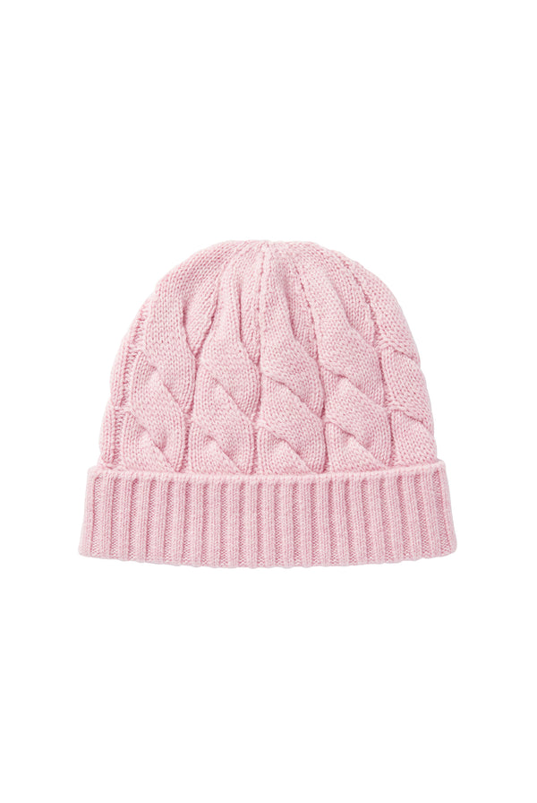 Heidi Klein Pink Vail Cable Knit Beanie