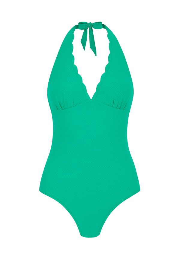 Heidi Klein Pradet Scallop Halterneck Swimsuit