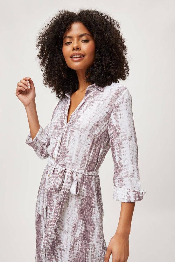 Heidi Klein Snake Print Maxi Shirt Dress