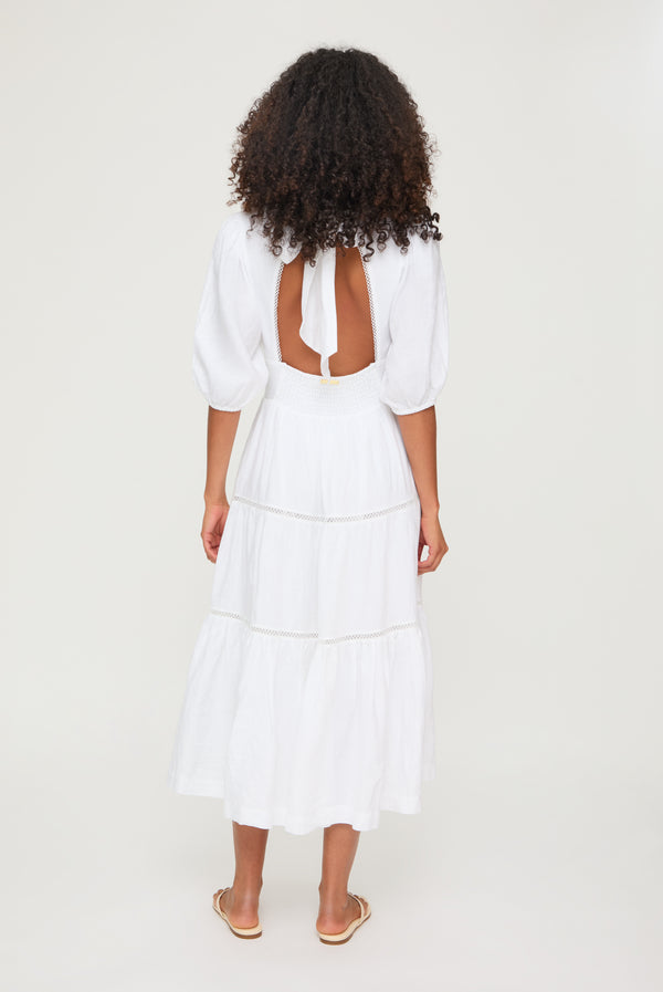 Heidi Klein White Bay Lace Midi Dress