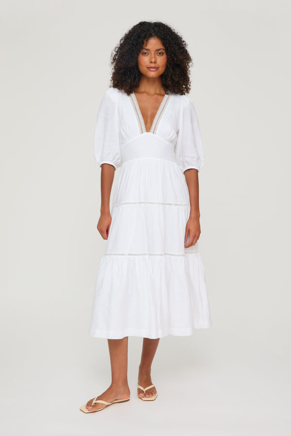 heidi klein White Bay Lace Midi Dress