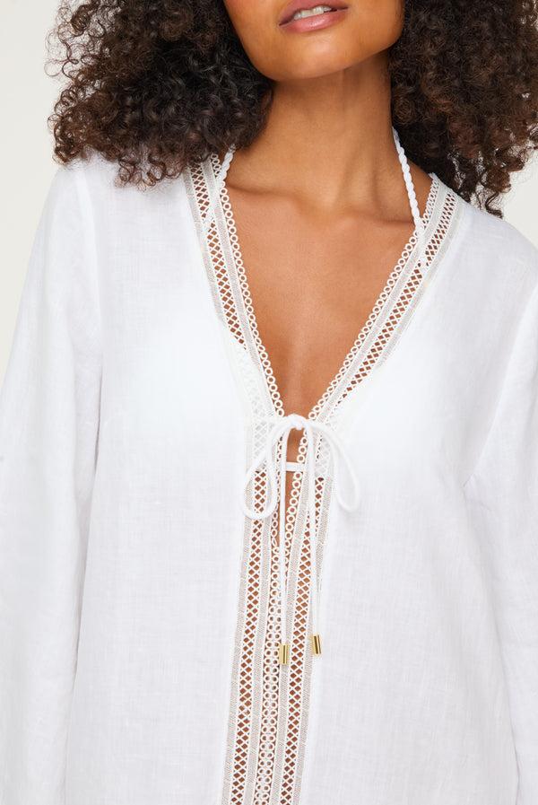 Heidi Klein White Bay Mini Beach Kaftan