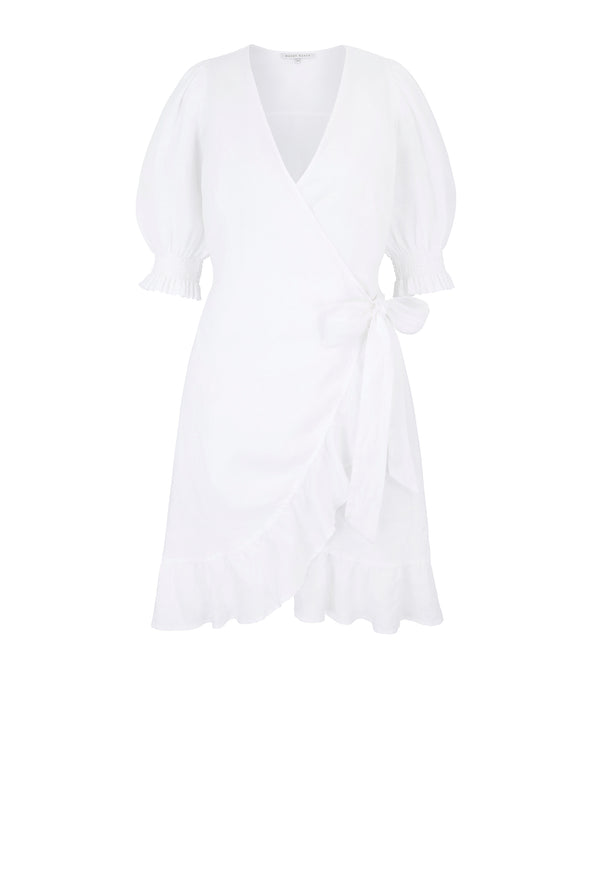 Heidi Klein White Bay Mini Wrap Dress