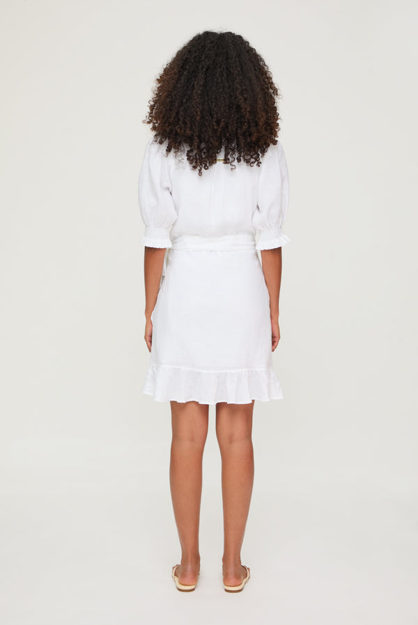 Heidi Klein White Bay Mini Wrap Dress
