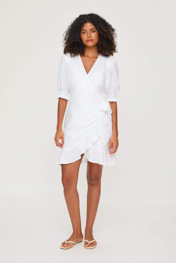 heidi klein White Bay Mini Wrap Dress