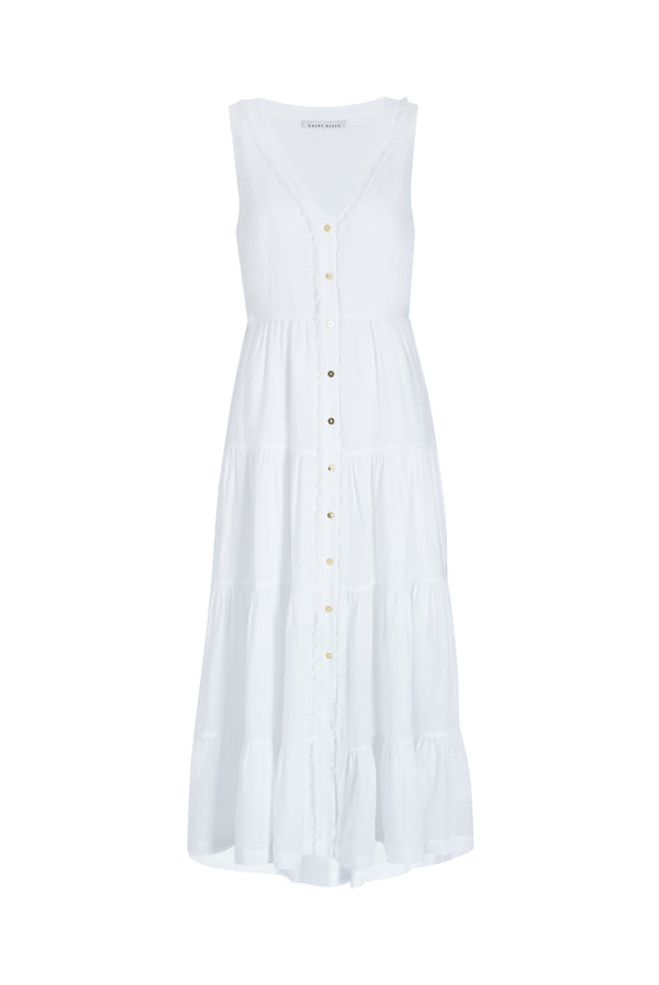 Heidi Klein White Bay Plunge Maxi Dress