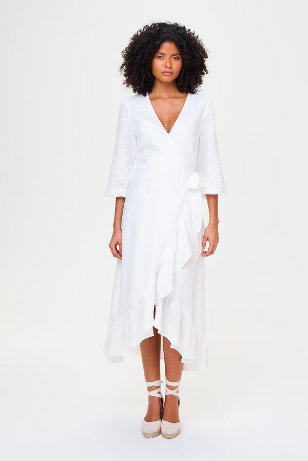 Heidi Klein White Bay Wrap Dress