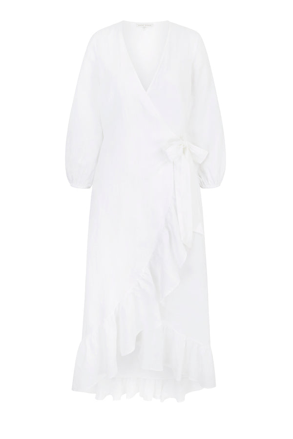 Heidi Klein White Bay Wrap Dress