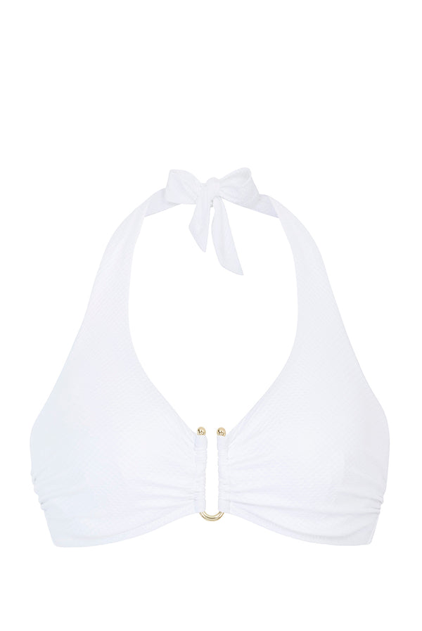 Heidi Klein White Halterneck U-Bar Top