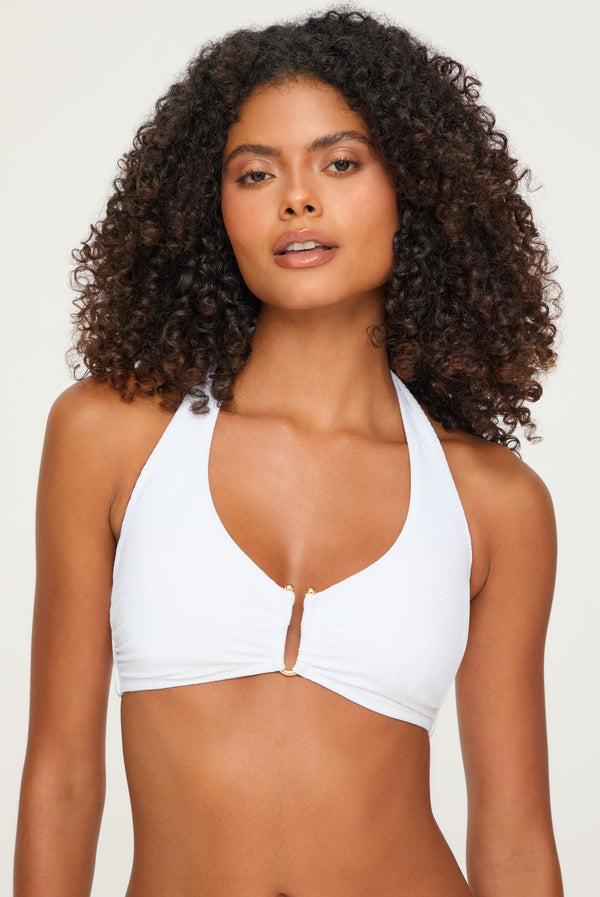 heidi klein White Halterneck U-Bar Top