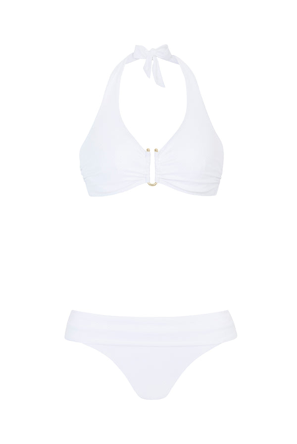 Heidi Klein White U-Bar Halterneck Bikini