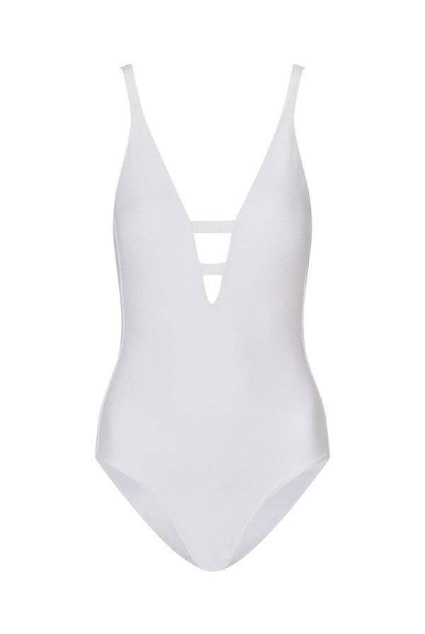 Heidi Klein White V-Neck Swimsuit Swimsuit