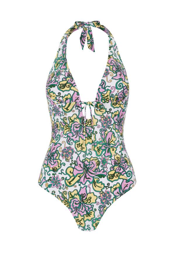 Heidi Klein Kings Road Halterneck Swimsuit - Made With Liberty Fabric