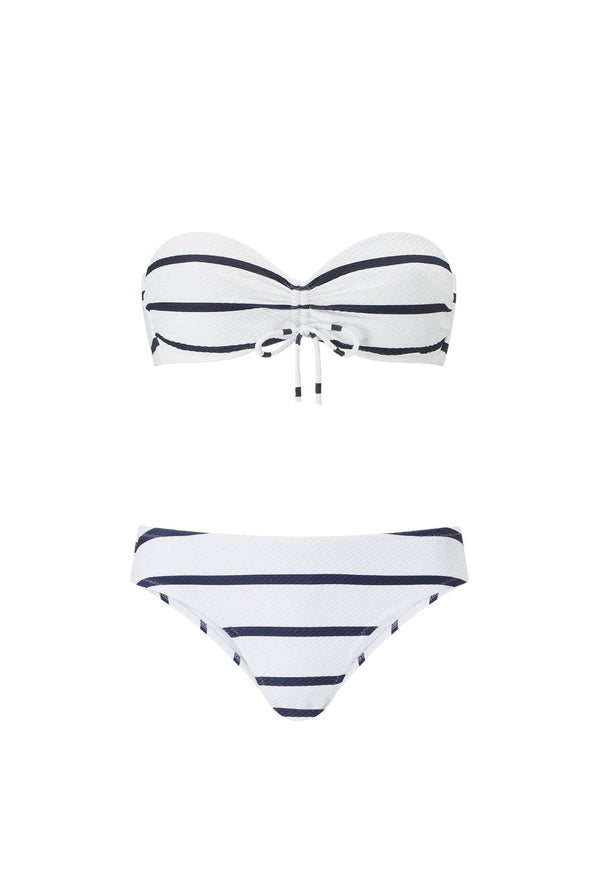 Heidi Klein Nautical Stripe Ruched Bandeau Bikini BIKINI