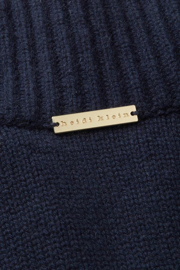 Heidi Klein Navy And Cream Lake Tahoe Half Zip Jumper