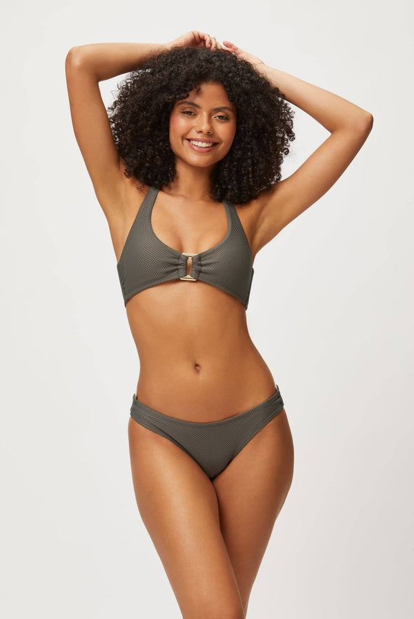 Heidi Klein Olive Green Rectangle Bottom BIKINI BOTTOM