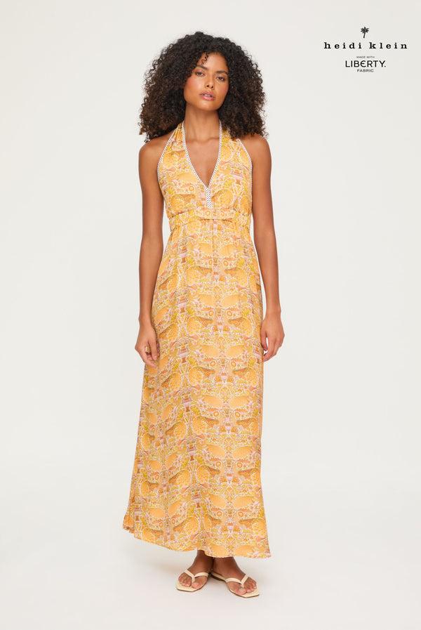 Heidi Klein Oscars Palace Maxi Halterneck Dress - Made With Liberty Fabric