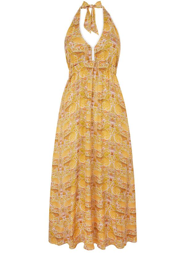 Heidi Klein Oscars Palace Maxi Halterneck Dress - Made With Liberty Fabric