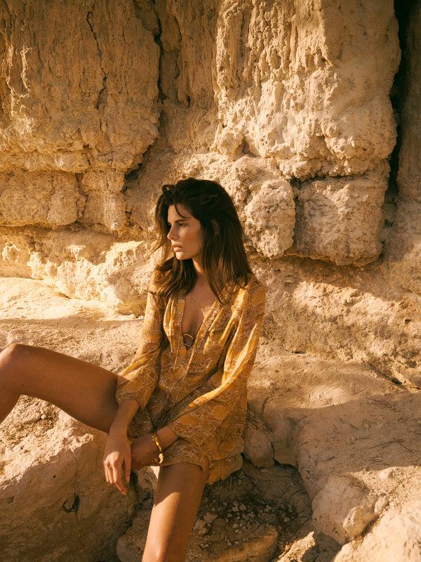 Heidi Klein Oscars Palace Mini Beach Kaftan - Made With Liberty Fabric