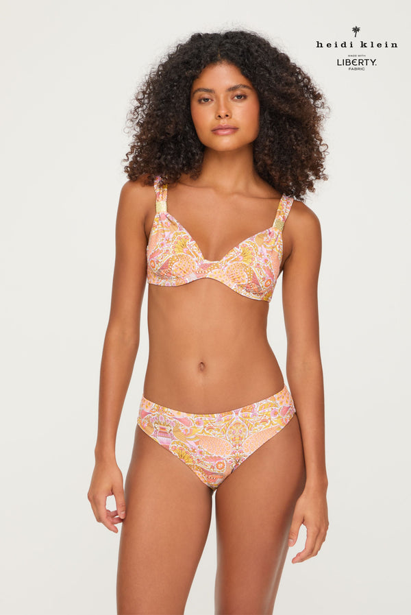 Heidi Klein Oscars Palace Slider Plunge Bikini - Made With Liberty Fabric