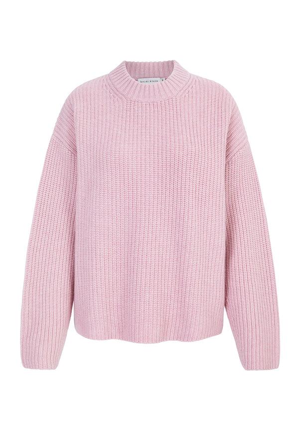 Heidi Klein Pink St Anton Open Back Crew Neck Jumper