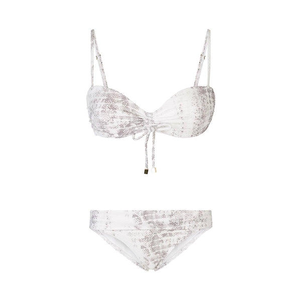 Heidi Klein Snake Print Textured Bandeau Bikini BIKINI