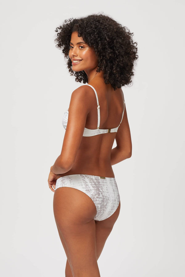 Heidi Klein Snake Print Textured Bandeau Bikini BIKINI