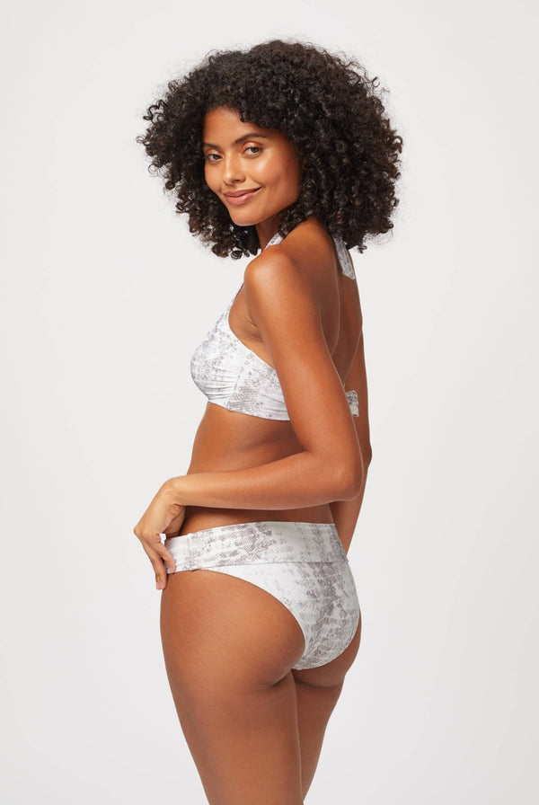 Heidi Klein Snake Print U-Bar Halterneck Top BIKINI TOP