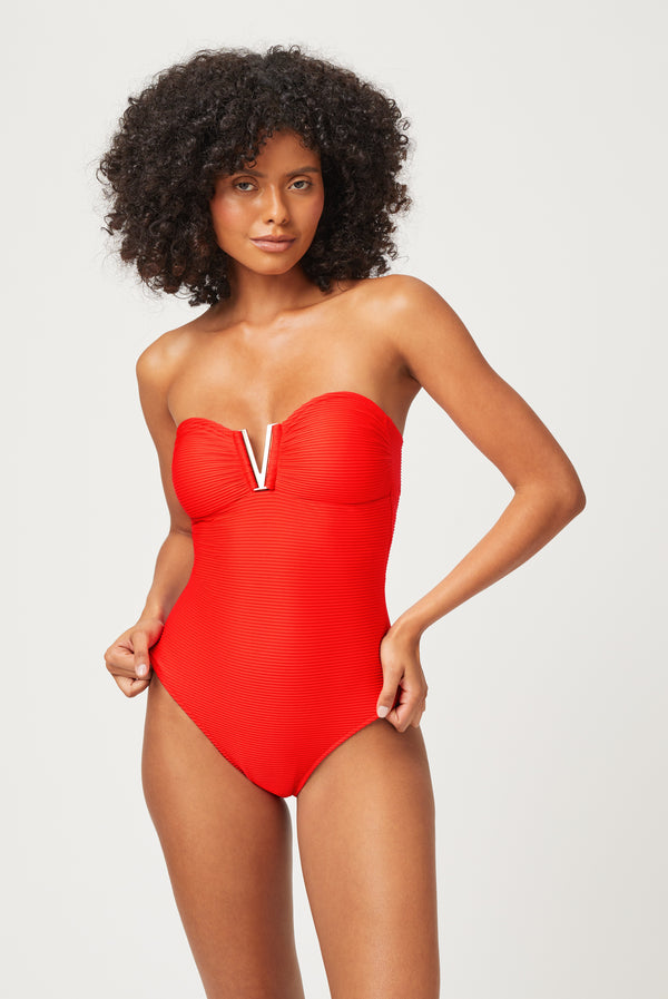 Heidi Klein Vicenza V-Bar Bandeau Swimsuit Swimsuit