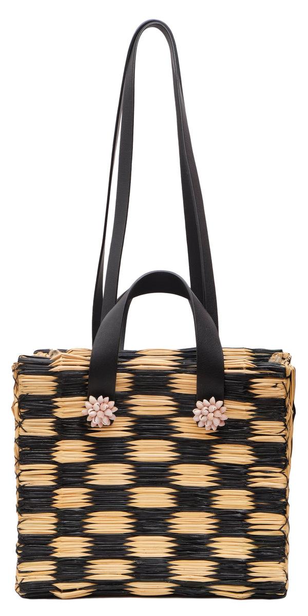 heimat atlantica TOTE TOM TOM MEDIUM BLACK TOTE SHELLS heimat atlantica TOTE TOM TOM MEDIUM BLACK TOTE SHELLS