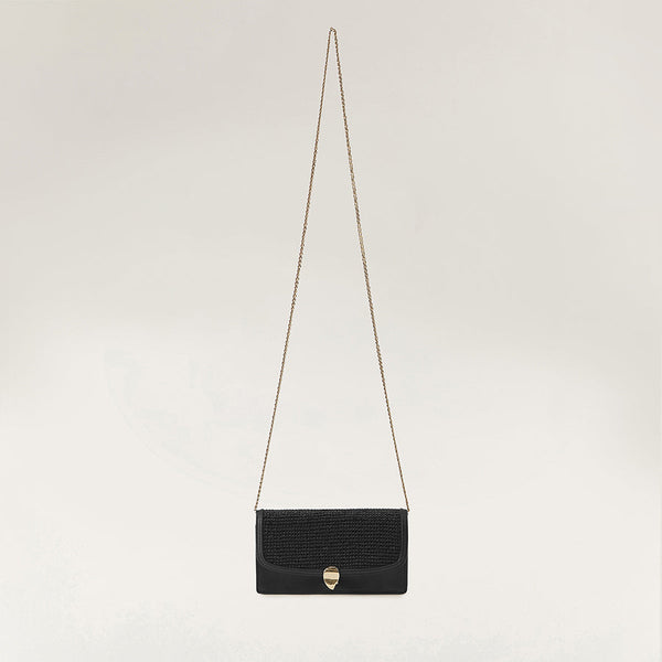 Helen Kaminski Adelie Wallet With Raffia Black/Charcoal