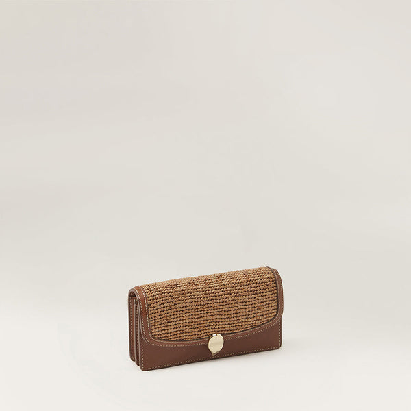 Helen Kaminski Adelie Wallet With Raffia Cuoio/ Nougat