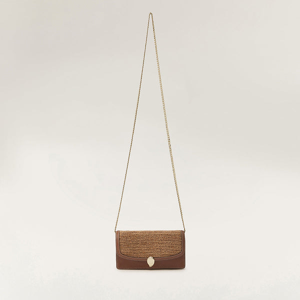 Helen Kaminski Adelie Wallet With Raffia Cuoio/ Nougat