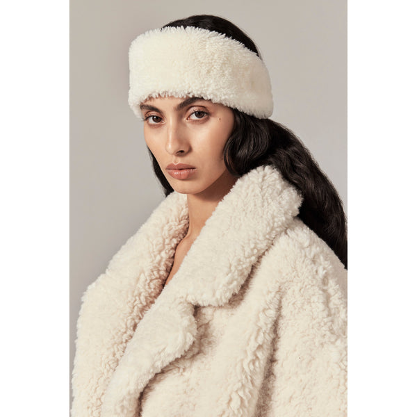 Helen Kaminski Allegra Shearling Headband Accessories Headband Mushroom