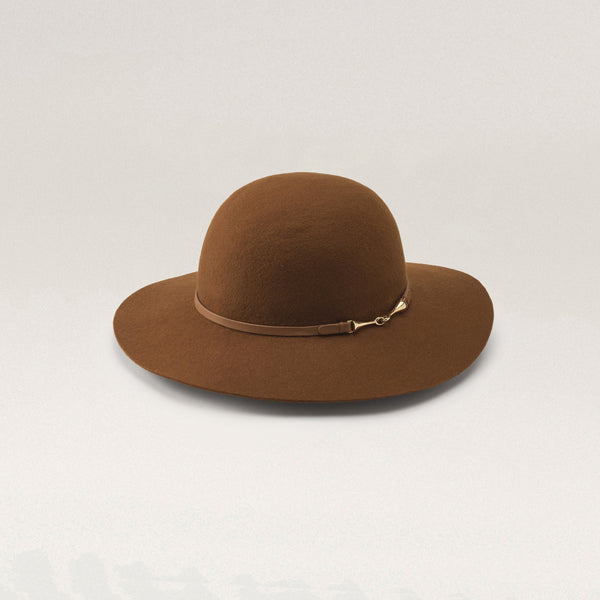 Helen Kaminski Avoca Wool Hat Hat Turn Up Brim Dark Camel