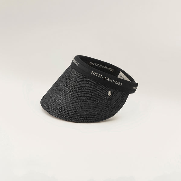 Helen Kaminski Bianca 12 Hat Visor Charcoal/ Black Logo